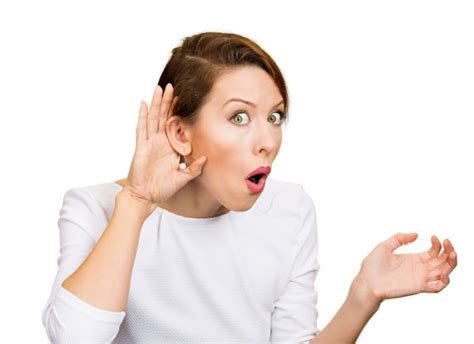 Nosy Woman Hand To Ear Gesture Stock Photo By ©siphotography 53616107