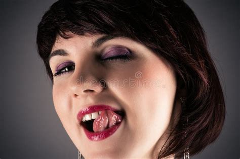 woman seductively licking lips stock image image of beauty feelings 33699443