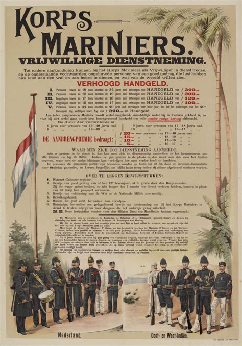 Indonesia Zaman Doeloe Poster Rekrutmen Tentara Marinir Belanda A L
