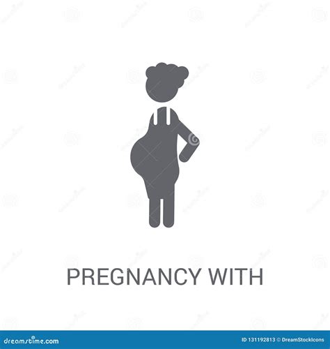 pregnancy with hearts icon trendy pregnancy with hearts logo co stock vector illustration of