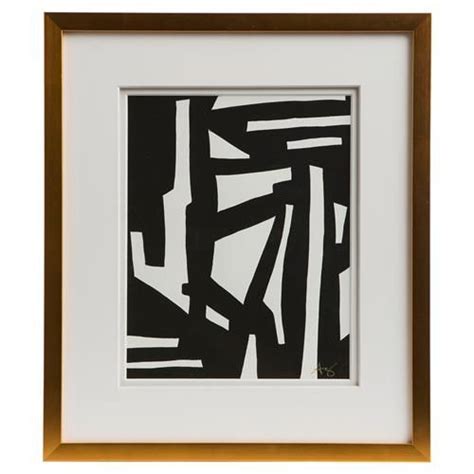 Black And White Abstract Art Gold Frame Gold Black And White Original