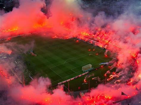 this is what happens when tens of thousands of people bring road flares to a soccer stadium