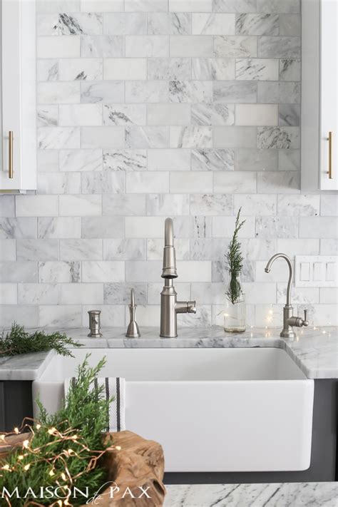 It's a standard white tile and the polished sheen gives it a classic, sophisticated look. Christmas Kitchen - Maison de Pax