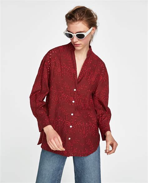 Pin By UVBUVA On Zara Embroidered Shirt Women Shirts Blouse