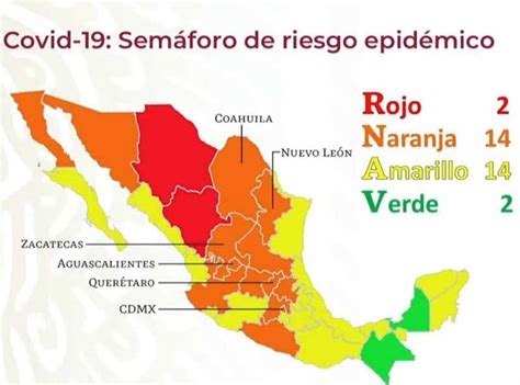La actualización del semáforo epidemiológico coloreó a méxico de esta manera. Campeche y Chiapas en Verde del Semáforo Epidemiológico ...