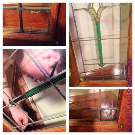 Built In Cabinet Leaded Glass Door Repair Glass Door Repair Leaded Glass Door Glass Repair