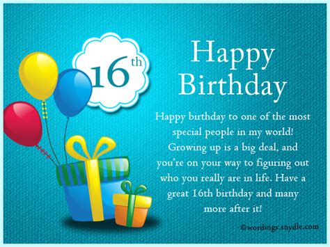 16 Year Old Birthday Card Messages Printable Templates Free