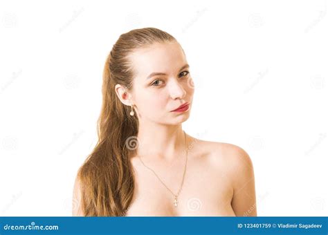 Portrait D Une Jeune Femme Nue Avec De Longs Cheveux Image Stock
