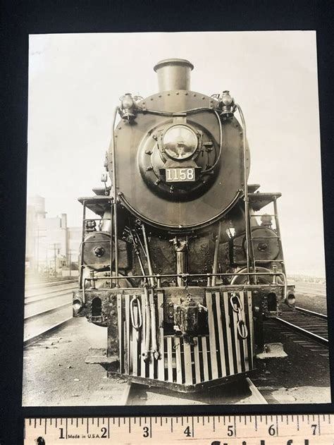 Illinois Central Railroad Steam Engine Locomotive 1158 Antique Photo 9