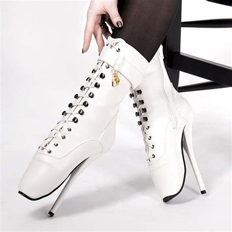 18cm extreme high heel boots sexy fetish goth ankle ballet spike heels pointed toe unisex best