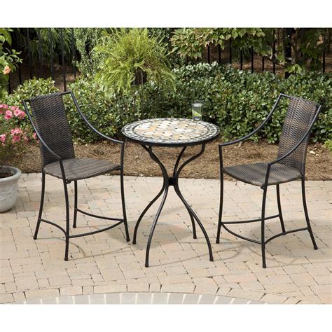 Home Styles 3pc High Top Bistro Set Marble High Top Bistro Table And