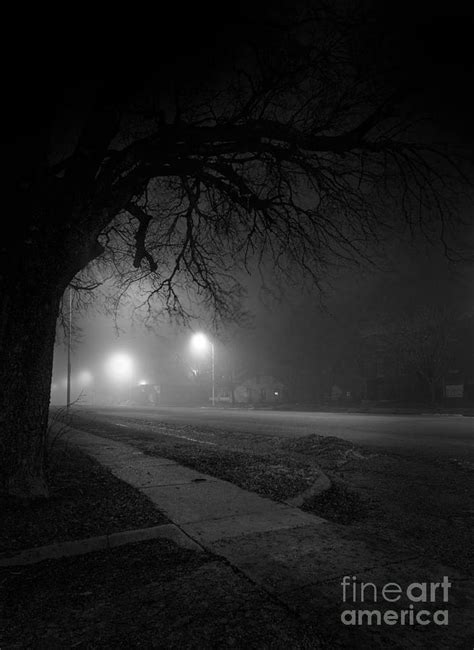 Foggy Street In Rural America At Night Photograph By Art