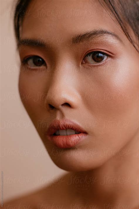 Beauty Portrait Of A Woman Wearing Nude Make Up By Stocksy