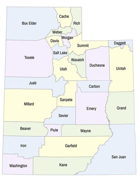 Utah State County Map Alaine Leonelle