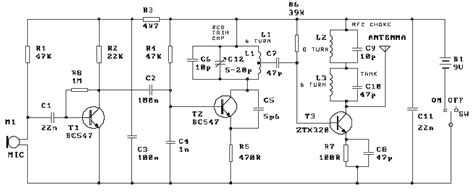 Three Stage 9v Fm Transmitter Electronic Schematic Diagram