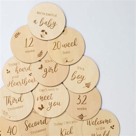 Buy Wholesale Pregnancy Wooden Milestone Discs Capture Your Milestones