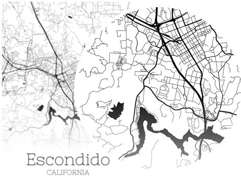 Escondido Map Instant Download Escondido California City Map Etsy