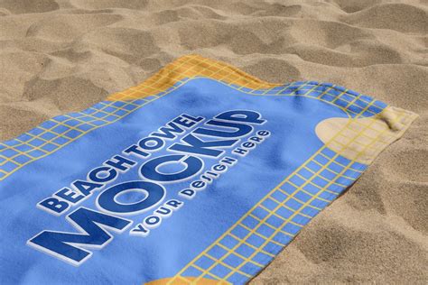 Premium Psd Seaside Beach Towel Design Mockup
