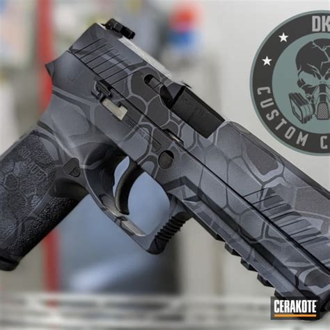 Kryptek Sig Sauer P320 Cerakoted Using Graphite Black Cerakote