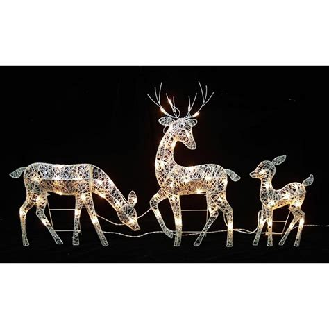 Best choice products lighted christmas 4ft reindeer & sleigh outdoor yard decoration set w/ 170 led lights, stakes, zip ties 4.3 out of 5 stars 14 $119.99 $ 119. 30 in. Glittered Doe Fawn With Reindeer Lighted Christmas ...
