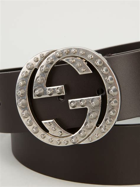 Gucci Studded Buckle Belt In Brown For Men Lyst