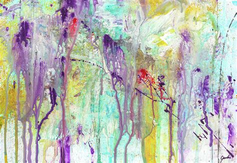 Birds On The Wire Colorful Bright Modern Abstract Art Painting
