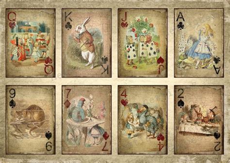 Printable Playing Cards A4 Alice In Wonderland Free