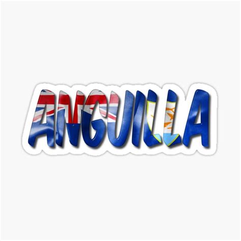 Anguilla Word With Flag Texture Sticker For Sale By Markuk97 Redbubble