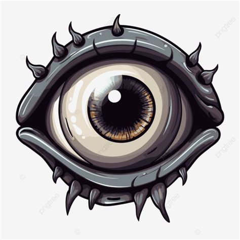 Miedo Ojos Clipart Dibujos Animados Monstruo Ojo Con Picos Vector Png