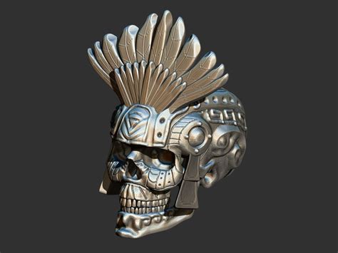 Aztec Skull Free 3d Model 3d Printable Cgtrader