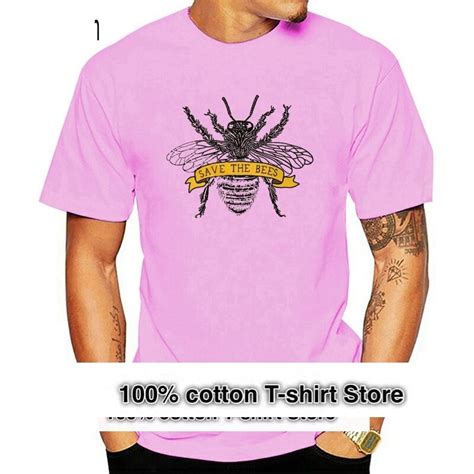 Novelty Cool Save The Bees T Shirt Men Breathable Cotton Tee Shirts