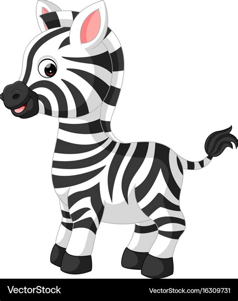 Cute Zebra Cartoon Royalty Free Vector Image Vectorstock