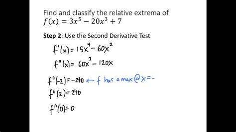 Calculus The Second Derivative Test Youtube