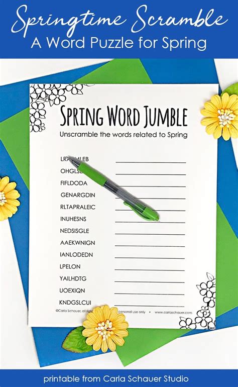 Spring Word Scramble Printable Spring Words Word Scramble Printable