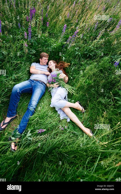 Love Couple In Sunset Field Hi Res Stock Photography And Images Alamy
