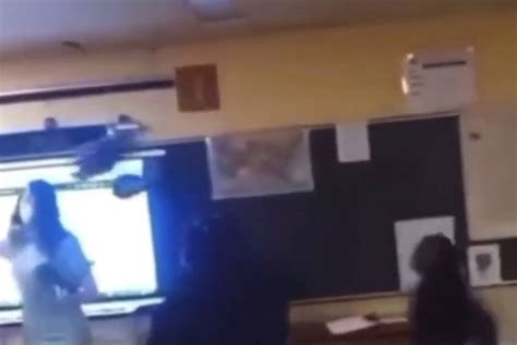 Shocking Video Shows Student Throw A Chair At Teachers Head During A