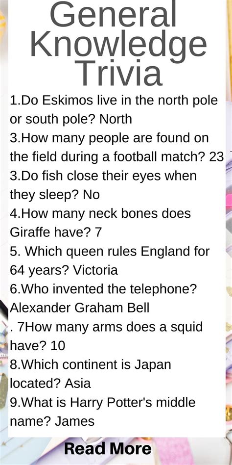 86 General Knowledge Trivia That Are Fun And Easy General Knowledge
