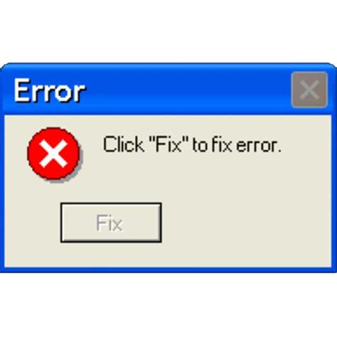 The Error Screen For Click Fix To Fix Error