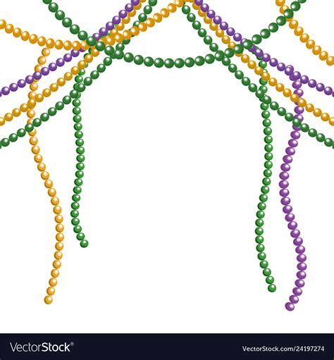 Beads Mardi Gras Frame Royalty Free Vector Image