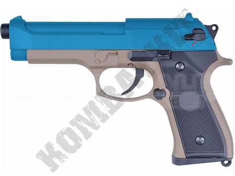 Cm126 Bb Gun Beretta M9 Replica Electric Airsoft Pistol 2 Tone Tan