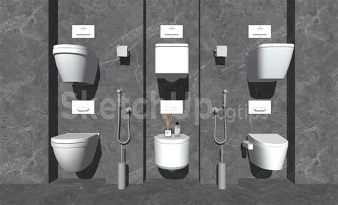 6782 Free Sketchup Toilet Bowl Models Download