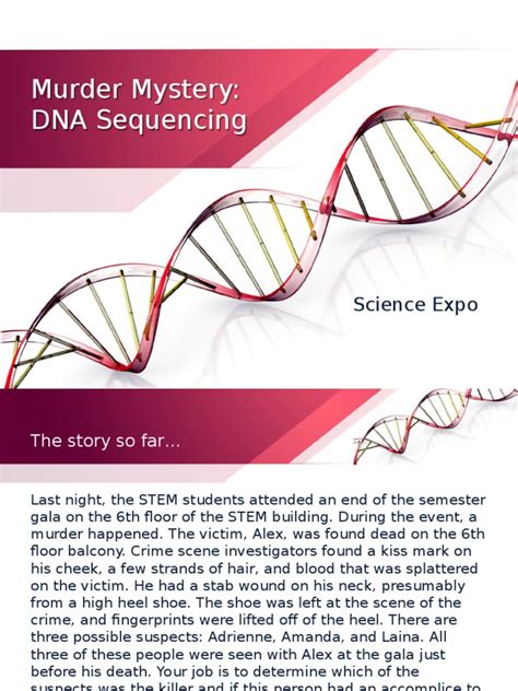 murder mystery dna sequencing dna sequencing dna