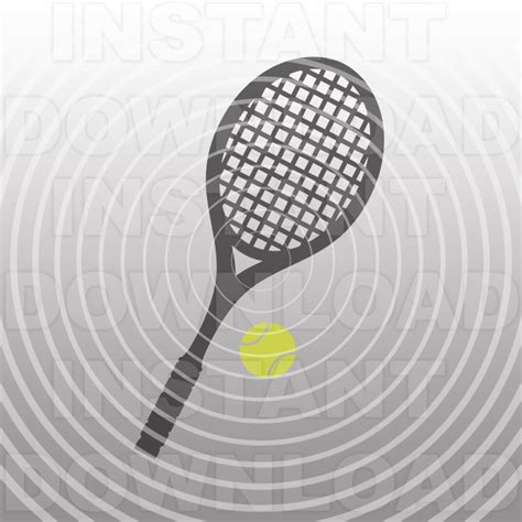 Tennis Racket Svg Filetennis Ball Svg Filesports Svg Cutting Etsy