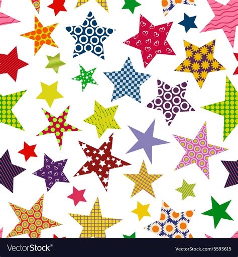 Bright Colored Stars Seamless Pattern Royalty Free Vector