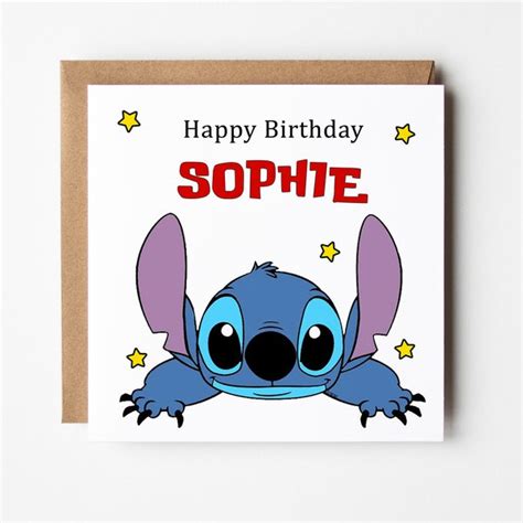 Lilo And Stitch Birthday Card Etsy Uk