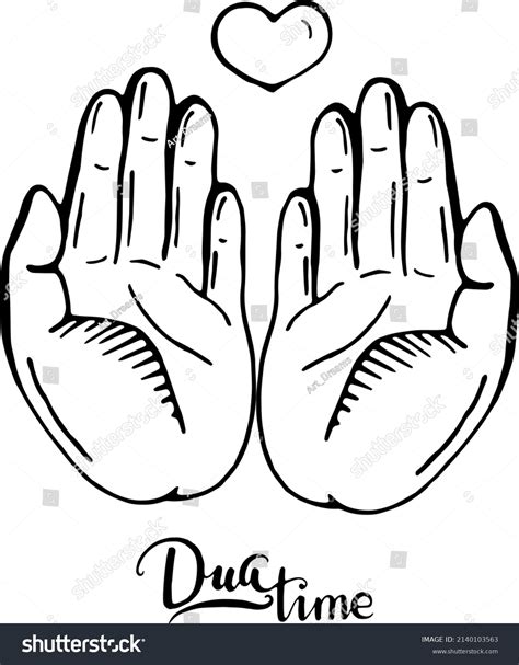 Prayer Dua Praying Hands Islam Symbols Stockvector Rechtenvrij