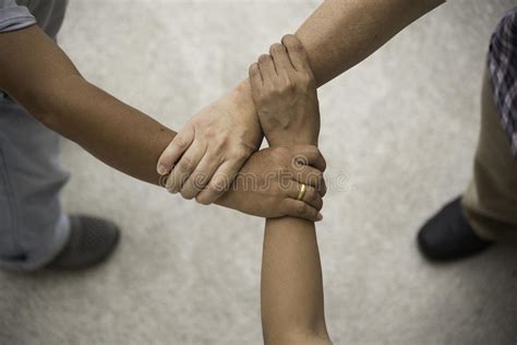 Three Hand Holding Together Unitybusiness Teamworkfriendshipconcept
