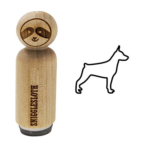 Miniature Pinscher Min Pin Dog Outline Rubber Stamp For Scrapbooking