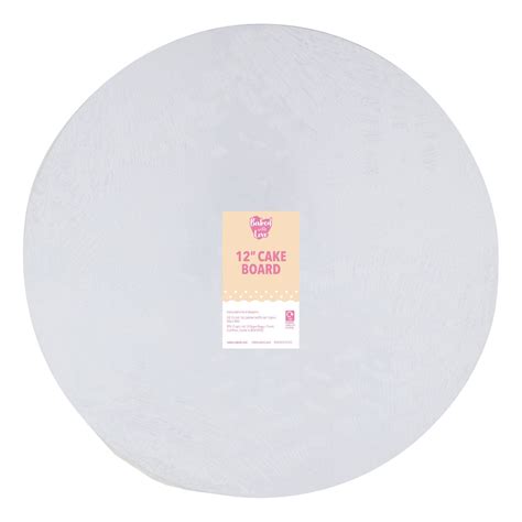 Baked With Love White Round Double Thick Cake Board 12 Inches Hobbycraft