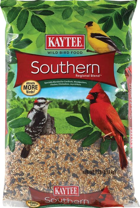 Economical mix, containing black oil sunflower and millet. KAYTEE Southern Regional Wild Bird Food, 7-lb bag - Chewy.com